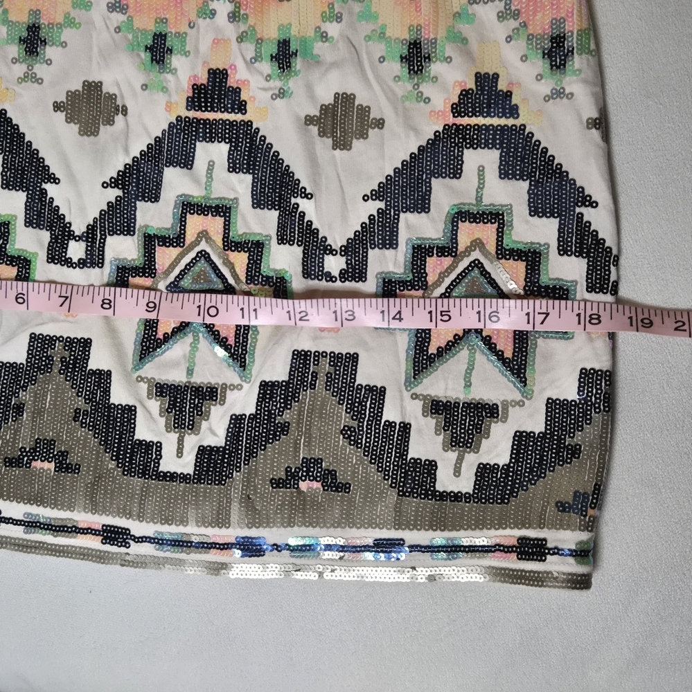 Express Sequin Aztec Pattern Mini Skirt - Multico… - image 9